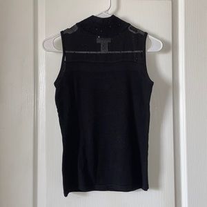Women’s black sleeveless sweater sparkle top